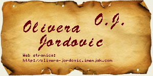 Olivera Jordović vizit kartica